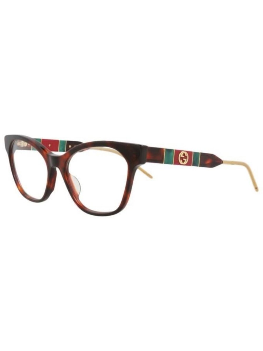 New Gucci Womens Cat Eye Havana Havana Transparent Fashion Designer Eyeglasses